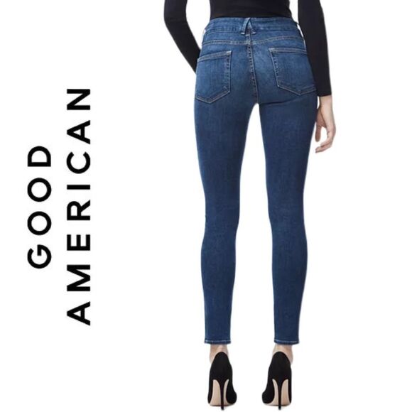 Good American High Rise Skinny Jeans in Blue004 - Size 6/28 - Picture 2 of 4